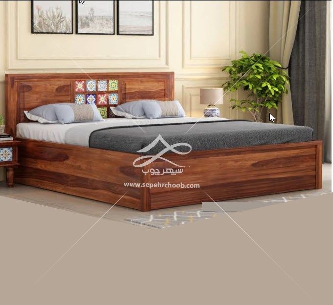 طراحی تخت خواب دونفره چوبی